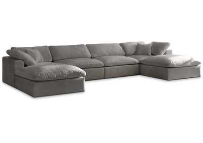 Cozy Grey Velvet Comfort Modular Sectional