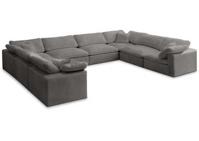 Cozy Grey Velvet Comfort Modular Sectional