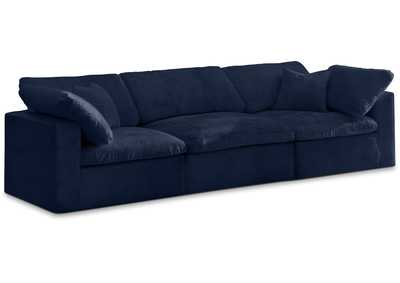 Cozy Navy Velvet Comfort Modular Sofa