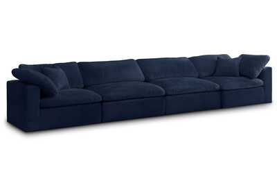 Cozy Navy Velvet Comfort Modular Sofa