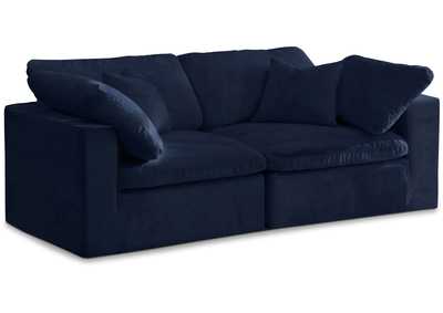 Cozy Navy Velvet Comfort Modular Sofa