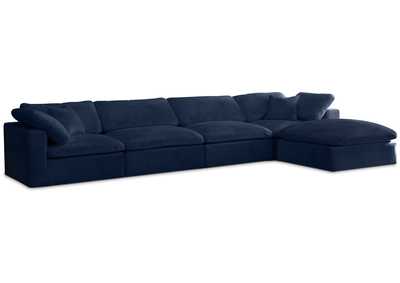 Cozy Navy Velvet Comfort Modular Sectional