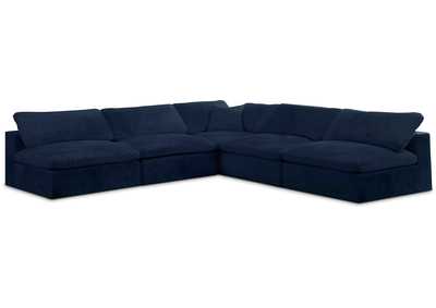 Image for Cozy Navy Velvet Comfort Modular Sectional