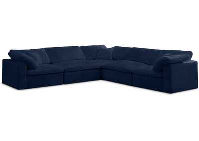 Image for Cozy Navy Velvet Comfort Modular Sectional