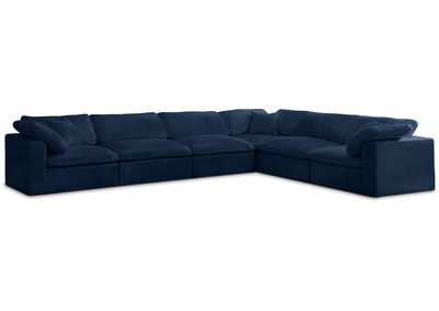 Image for Cozy Navy Velvet Comfort Modular Sectional