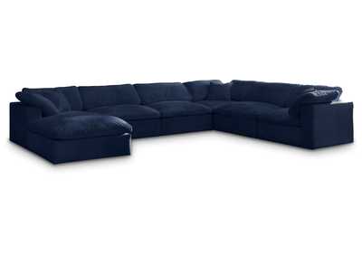 Image for Cozy Navy Velvet Comfort Modular Sectional