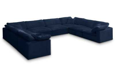 Image for Cozy Navy Velvet Comfort Modular Sectional