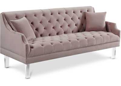 Roxy Pink Velvet Sofa