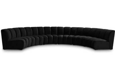 Image for Infinity Black Velvet 6 Piece . Modular Sectional