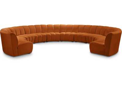 Infinity Cognac Velvet 10 Piece Modular Sectional