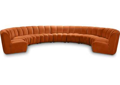 Image for Infinity Cognac Velvet 9 Piece Modular Sectional