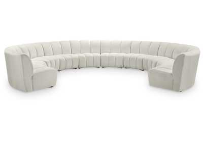 Infinity Cream Velvet 10 Piece Modular Sectional