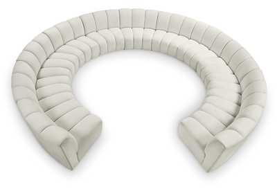 Infinity Cream Velvet 11 Piece Modular Sectional