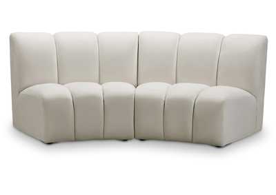 Infinity Cream Velvet 2 Piece Modular Sectional