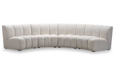 Infinity Cream Velvet 4 Piece Modular Sectional