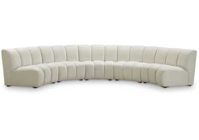 Infinity Cream Velvet 5 Piece Modular Sectional