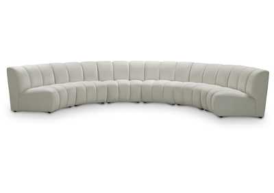 Infinity Cream Velvet 6 Piece . Modular Sectional