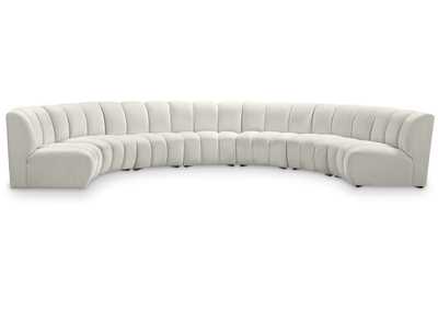 Infinity Cream Velvet 7 Piece Modular Sectional