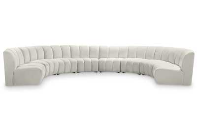 Infinity Cream Velvet 8 Piece Modular Sectional