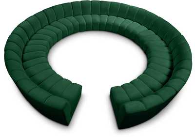 Infinity Green Velvet 12 Piece Modular Sectional