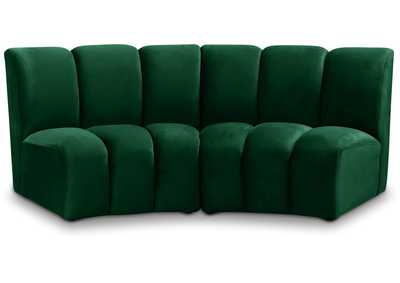 Infinity Green Velvet 2 Piece Modular Sectional