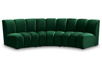 Infinity Green Velvet 3 Piece Modular Sectional