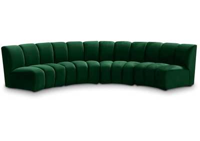 Infinity Green Velvet 4 Piece Modular Sectional