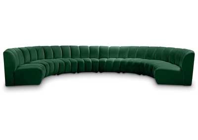 Infinity Green Velvet 8 Piece Modular Sectional