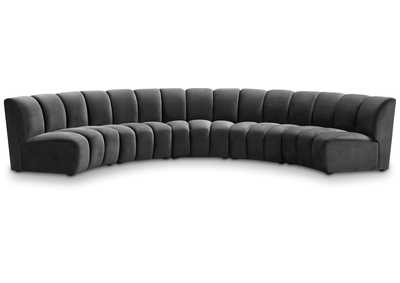 Infinity Grey Velvet 5 Piece Modular Sectional