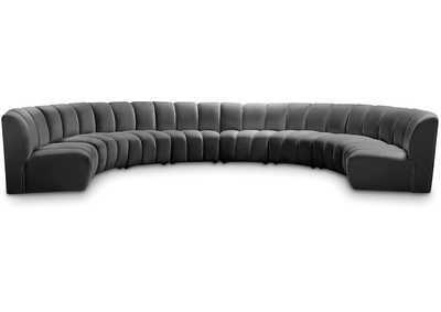 Infinity Grey Velvet 8 Piece Modular Sectional