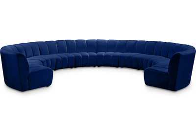 Infinity Navy Velvet 10 Piece Modular Sectional