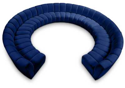 Infinity Navy Velvet 11 Piece Modular Sectional