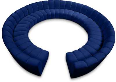 Infinity Navy Velvet 12 Piece Modular Sectional