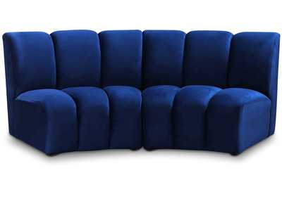 Infinity Navy Velvet 2 Piece Modular Sectional