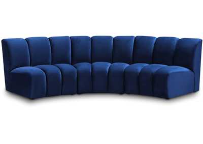 Infinity Navy Velvet 3 Piece Modular Sectional