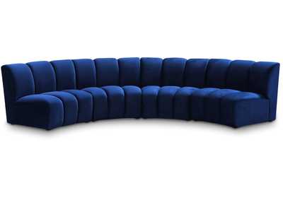 Infinity Navy Velvet 4 Piece Modular Sectional