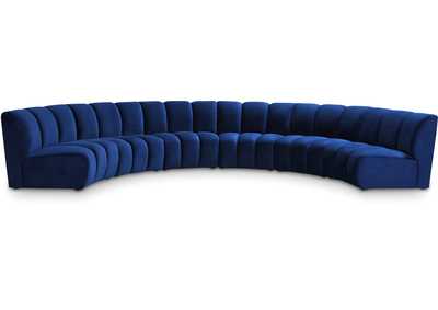 Infinity Navy Velvet 6 Piece . Modular Sectional