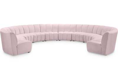 Infinity Pink Velvet 10 Piece Modular Sectional