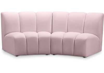 Infinity Pink Velvet 2 Piece Modular Sectional