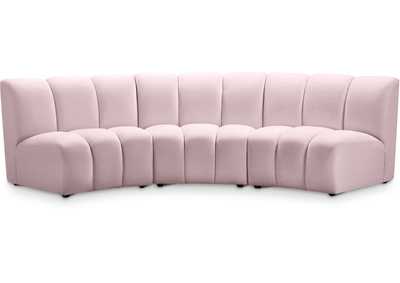 Image for Infinity Pink Velvet 3 Piece Modular Sectional