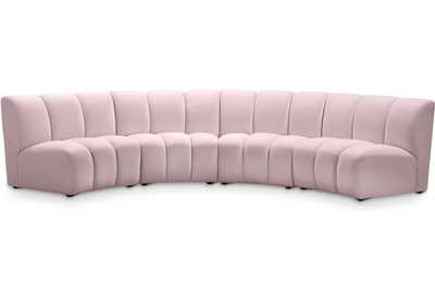 Infinity Pink Velvet 4 Piece Modular Sectional