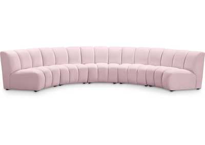 Image for Infinity Pink Velvet 5 Piece Modular Sectional