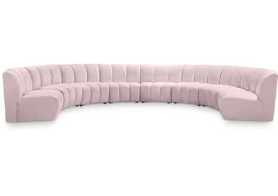 Infinity Pink Velvet 8 Piece Modular Sectional