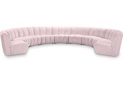 Infinity Pink Velvet 9 Piece Modular Sectional