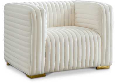 Ravish Cream Velvet Chair