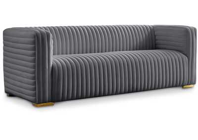 Ravish Grey Velvet Sofa