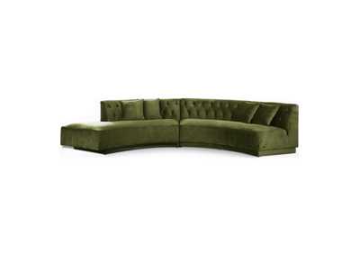 Kenzi Olive Velvet 2 Piece Sectional