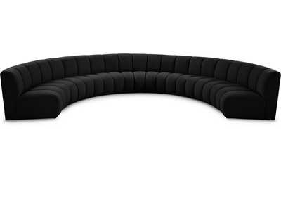 Infinity Black Boucle Fabric 7 Piece Modular Sectional