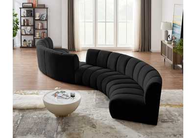 Image for Infinity Black Boucle Fabric 6 Piece . Modular Sectional