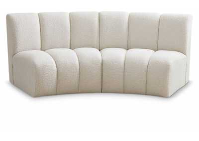 Infinity Cream Boucle Fabric 2 Piece Modular Sectional